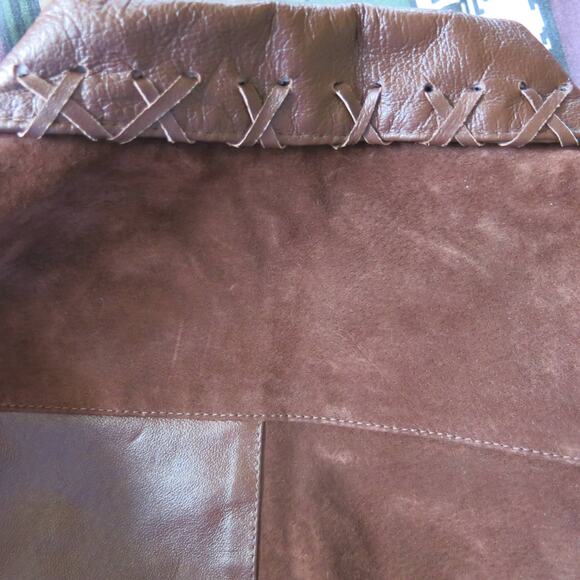 VINTAGE GUESS *NWT* Leather Jacket Size 4 Girl Cowgirls Western Button Brown Y2K - Picture 5 of 7